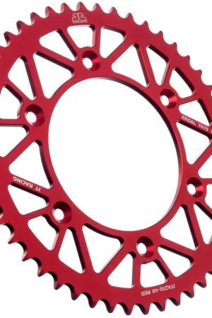 Lage Prijs JT Sprockets - REAR RACELITE ALU 49T RED, 520 - Sprockets - Aluminium